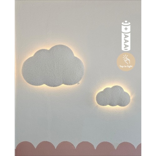 Set of 2 Cloud Night Lights – Battery Powered LED Nursery Wall Lamps – Baby Room Decor – Cloud Nursery Gift