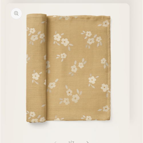 Buttercup Swaddle - yellow watercolor floral muslin blanket – Mini Wander