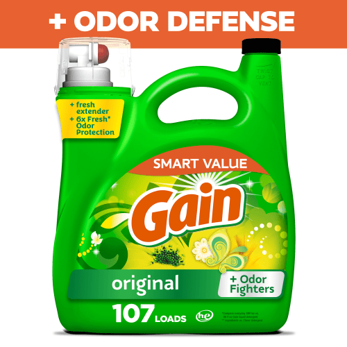 Gain Liquid Laundry Detergent, Original Scent, 154 fl oz, 107 Loads, Fresh and Odor Fighting