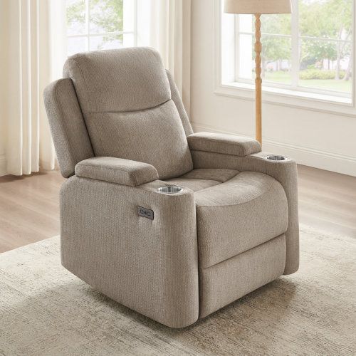Latitude Run® Power Recliner With Rocker, Glider & Swivel Motion , Built In Cup Holders & Reviews | Wayfair