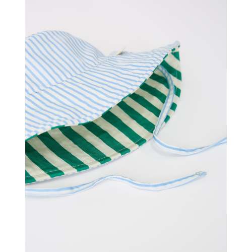 Big Floppy Reversible Sun Hat | Blue Pinstripe- Kindred Bravely