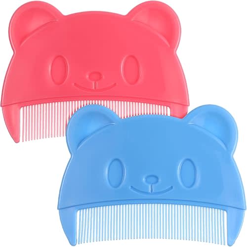 Toyvian 2Pcs Baby Hair Combs: Plastic Cute Cradle Cap Comb for Babies - Gentle Touch & Easy to Hold- Bear Shaped Bath Brush for Newborn Baby Cradle Cap Dandruff (Random Color）
