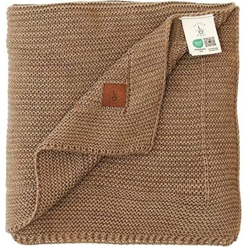 Soft Baby Knitted Blanket - Soft Toddler, Crib, Stroller Blanket - Neutral Swaddle and Receiving Blanket for Newborns, 30"x40", Mocha Meringue