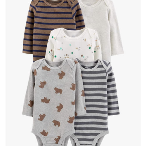 Simple Joys by Carter's Baby-Boys Long-Sleeve Bodysuit Pack of 5Bodysuit