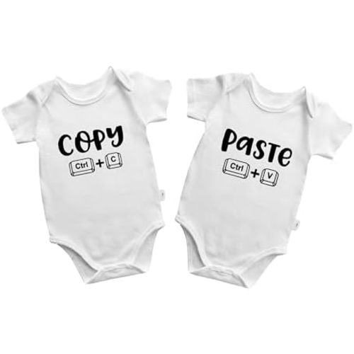 Baby Twins Bodysuits Copy Paste Newborn Baby Clothes Cute Toddler Outfits Infant Twin Unisex Romper