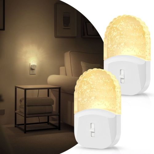 DORESshop Bubble LED Plug-in Night Light, Dimmable 3000K Soft White, Dusk to Dawn Sensor, 2-Pack for Bedroom and Hallway