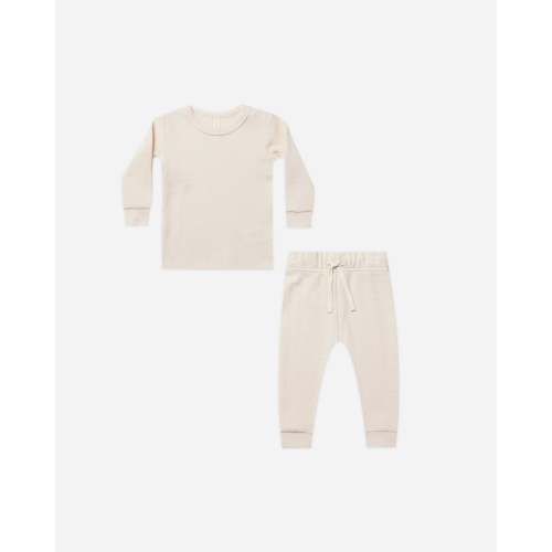 Waffle Top + Pant Set || Natural