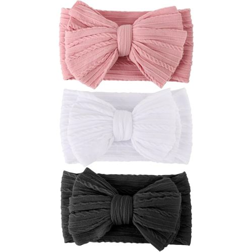 Baby Bows Headbands Nylon Newborn Baby Headbands Toddler Infant Hairbands with Big Bows for Baby Girl Newborn Essentials