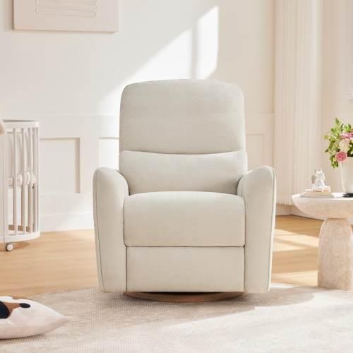 Power Swivel Recliner Chair Nursery Glider with Lumber Pillow