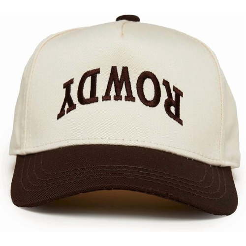 Funky Junque Kids Trucker Hat Baseball Cap - Two Tone Vintage Baby Baseball Cap, Infant Baseball Hat, Toddler Snapback Hat - Rowdy Upside Down - Brown/Beige
