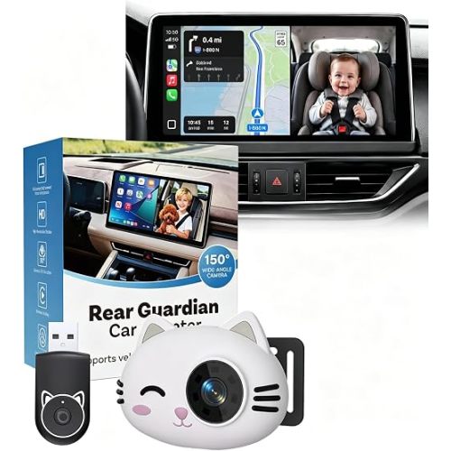 Cabin Care Wireless CarPlay Adapter with 1080P Baby Car Camera