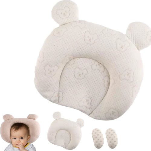 OASIHIVE Baby Head Shaping Pillow with 2 Additional Pillowcase