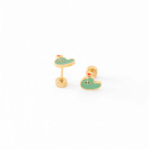 Enamel Golf Green Stud Earring – Pip Pop Post