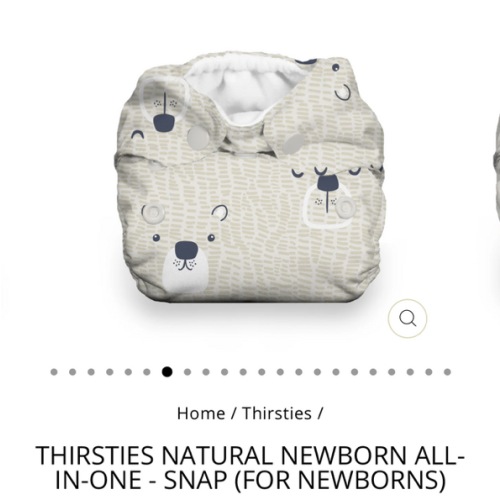 Thirsties Natural Newborn All-in-One: Snap Closure (for newborns)