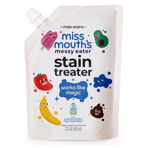 Miss Mouth's Messy Eater Stain Treater - 32oz Refill - Newborn & Baby Essentials - No Dry Cleaning Food, Grease, Coffee Off Laundry, Underwear, Fabric
