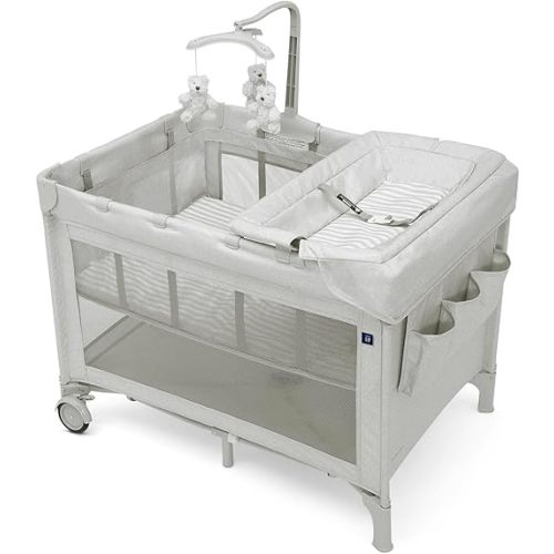 GAP babyGap Deluxe Play Yard, Grey Stripes