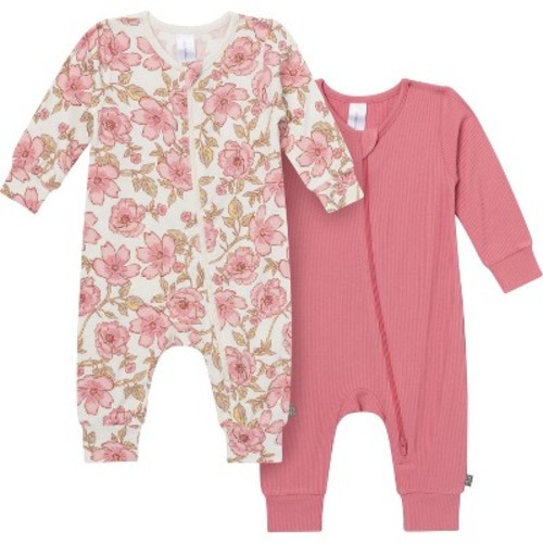 Modern Moments™ by Gerber Baby Girls' 2-Pack Footless Pajamas, Multi Flower, 0-3 Months