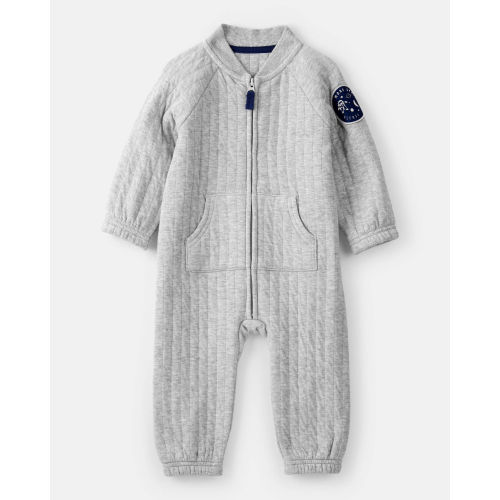 Baby Boy Space Quilted Long-Sleeve Jumpsuit - Grey - Carter's | Carter's