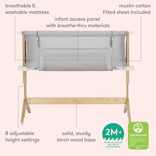 Amazon.com: Newton Baby Bassinet & Bedside Sleeper with Mattress & Sheet - Ultra-Breathable & Completely Washable, Removable Dual-Layer Cover | Solid Birch Frame Adjustable Height & Infant Access Opening : Baby