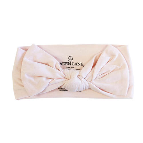 Caden Lane Solid Knit Large Bow Headwrap- Blush