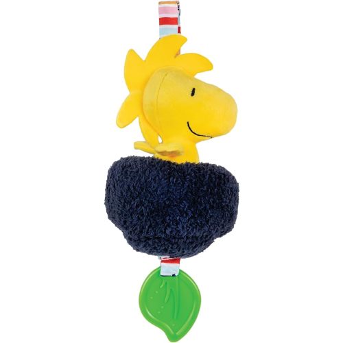 KIDS PREFERRED Peanuts Charlie Brown Toys Woodstock Baby Pulldown Ziggle Sensory Toy for Kids & Toddlers for On The Go Fun with Stroller Car Seat Loop