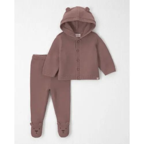 Baby 2-Piece Organic Cotton Sweater Knit Cardigan & Pant Set - Little Planet | Carter's
