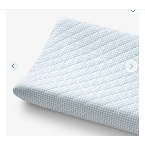 Ditsy Gingham Classic Cool Organic Cotton Percale Quilted Changing Pad Cover