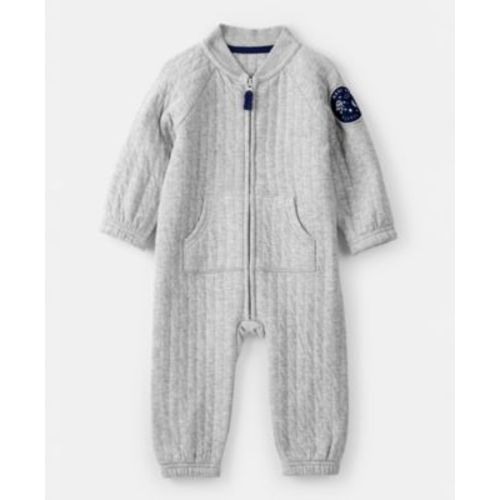 Baby Boys Space Quilted Long-Sleeve Jumpsuit