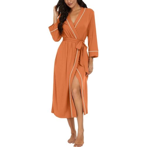 PrinStory Womens Robe Long Knit Bathrobe Lightweight Soft Robes Ladies Bath Robe