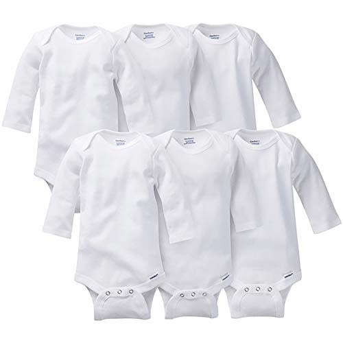Gerber Unisex Baby 6 Pack Long-sleeve Onesies Bodysuit And Toddler T-Shirt Set, 6-pack White, 3-6 Months US