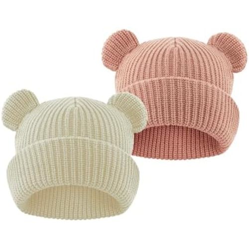 Toddler Boy Winter Hat Baby Knit Beanie Girl Warm Hats Kid Bear Ear Beanies for Cold Weather