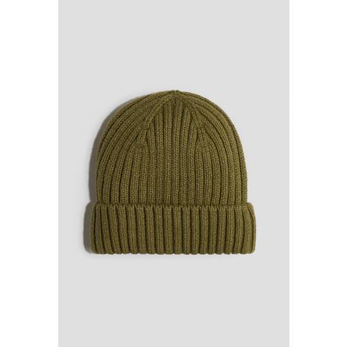 Khaki green Rib-Knit Beanie for kids | H&M US