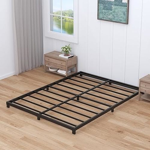 3 Inch Bed Frame Full Low Profile, Full Size Metal Bed Frame No Box Spring Needed, Heavy Duty Metal, Easy Assembly, Black