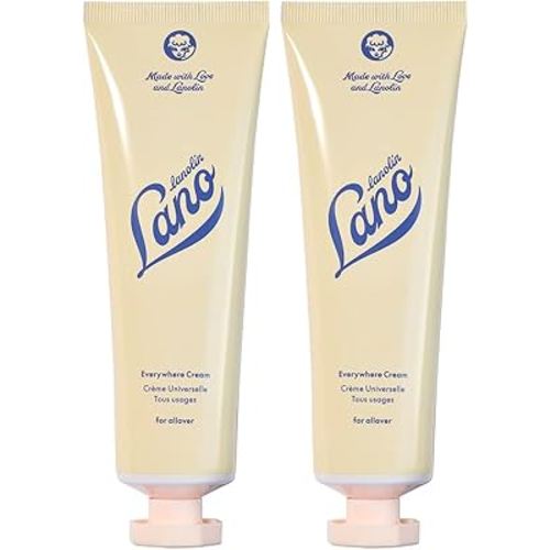 Lanolips Everywhere Cream - Ultra Hydrating Vitamin E & Lanolin Cream Body Lotion & Face Moisturizer for Dry, Cracked Skin - Safe Skin Care & Body Care for Children & Babies (85ml / 2.9oz) (Pack of 2)