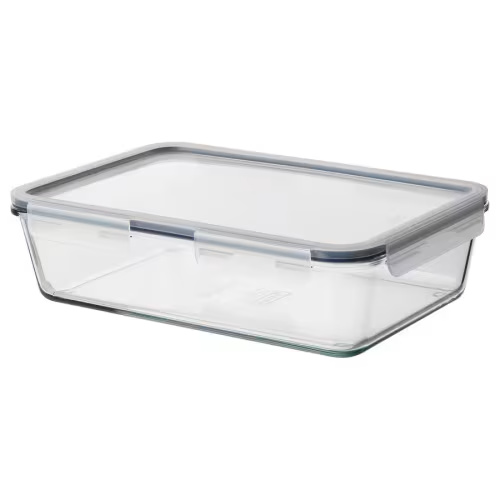 IKEA 365+ food container with lid, rectangular/glass plastic, 3 qt - IKEA US