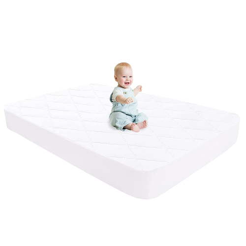 1 Pack 28"x52" Waterproof Breathable Crib Mattress Protector, Quilted Fitted Crib Mattress Pad, Noiseless Soft Toddler Mattress Protector, Deep Pocket Fit Up to 11" Crib Mattress Cover