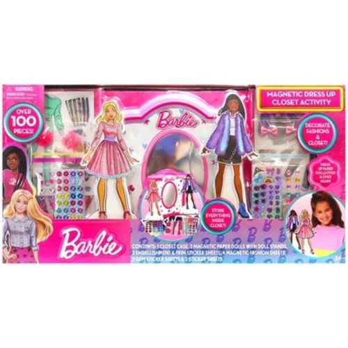 Barbie: Magnetic Dress Up Closet Activity - Fashion Design Playset, Kids 3+