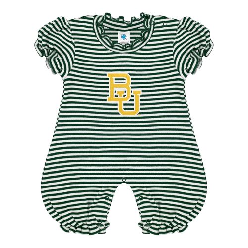 Creative Knitwear College Baby Striped Puff Sleeve Romper - Team Logo, Many Colors, for Girls (Newborn-12 Months)