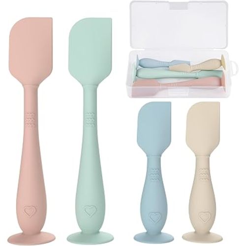 4-Pack Diaper Cream Spatula with Travel Case, Soft Baby Butt Spatula – Silicone Butt Paste Spatula, Convenient Diaper Spatula, Ideal Baby Shower Gift