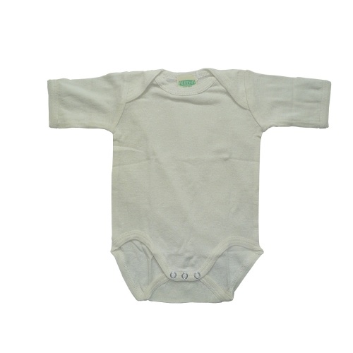 Natural Bourette Silk Short-Sleeved Bodysuit