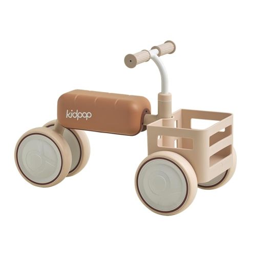 Kidpop Toast Baby Walker with Basket Balance Bike for 1 Year Old Boys Girls Push Rider with Detachable Seat for 10-36 Months,4 Wheels Toddler First Bike, First Birthday Gifts (Beige)