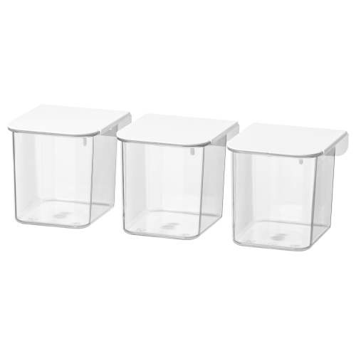 SKÅDIS Container with lid - white