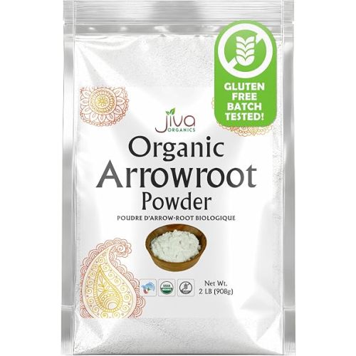 Jiva Organics Organic Arrowroot Flour (Powder) 2 Pound Bag - Raw, Non-GMO, Gluten Free