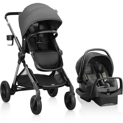 Evenflo Pivot Xpand Modular Travel System with LiteMax Infant Car Seat (Sabino Gray)