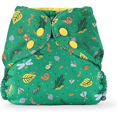 Esembly Cloth Diaper Cover - Reusable Swim Diaper, Waterproof, Breathable - Adjustable Outer Layer Over Absorbent Inner for Blowout Protection - Outer Crawlers, Size 1 (7-17lbs)