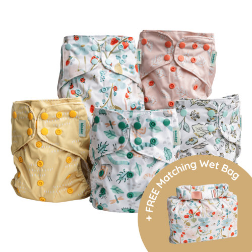 Flutter & Flower Value Bundle + FREE matching wet bag – Kinder Cloth Diaper Co.
