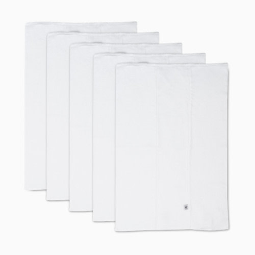 5-Pack Organic Cotton Knit Tri-fold Burp Cloths - Bright White