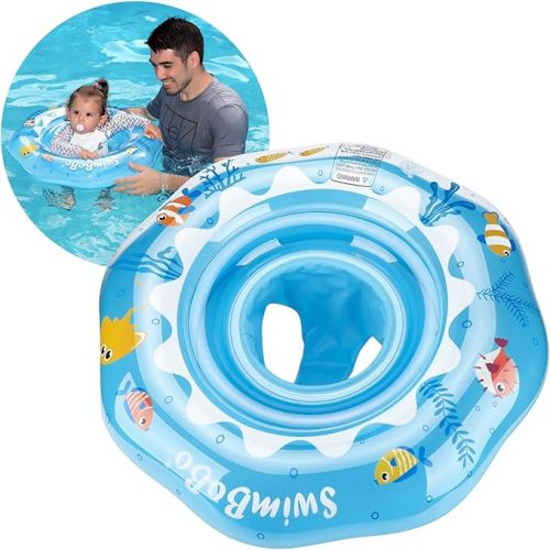 Swimbobo Inflatable Baby Swimming Float with Safety Seat Fun Swimming Pool Toys for Age 6-36 Months Toddler