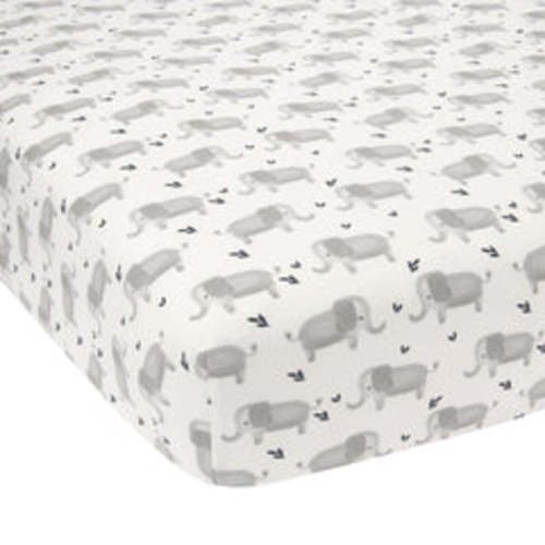 Signature Gray Elephant Organic Cotton Fitted Crib Sheet