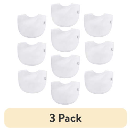 (3 pack) Neat Solutions 10 Pack Unisex White Solid Infant Bib